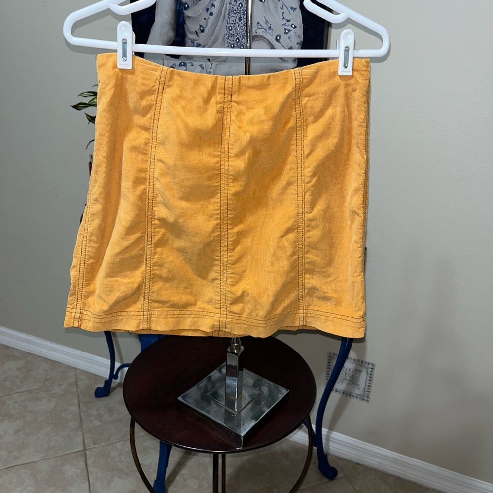 Free People Mustard Corduroy Modern Femme Mini Skirt - 8